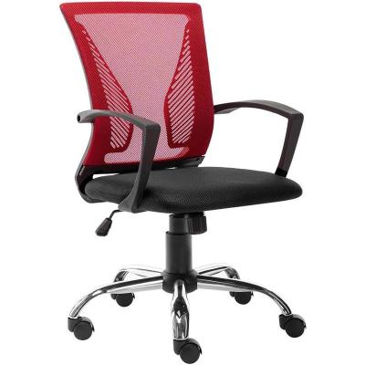 China Mid Swivel (Height) Ergonomic Mesh Chair Adjustable Office Chair Lumbar Support Back Computer With Armrest for sale