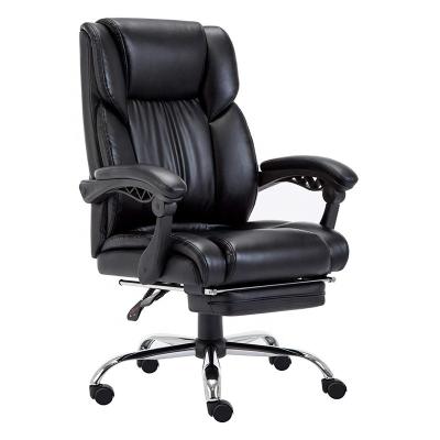 China China Furniture Factory New Design High Back Wholesale Adjustable Height Executive Ergonomic Leather Office Chair With Footrest for sale