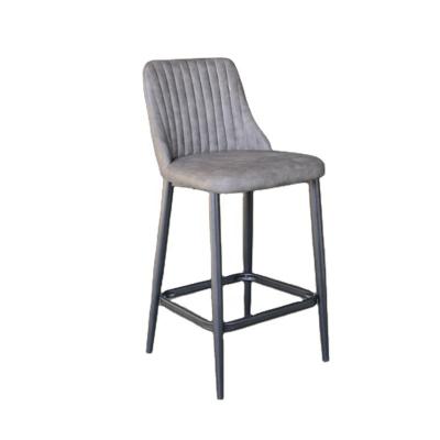 China Industrial affordable commercial gray leather kitchen bar stools with backs for sale