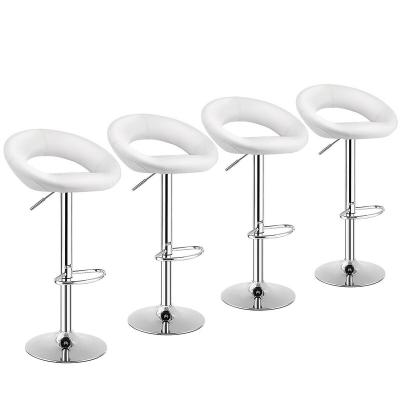 China Barstools Contemporary Adjustable Leather PU Swivel Bar Chairs New White Bar Stools for sale