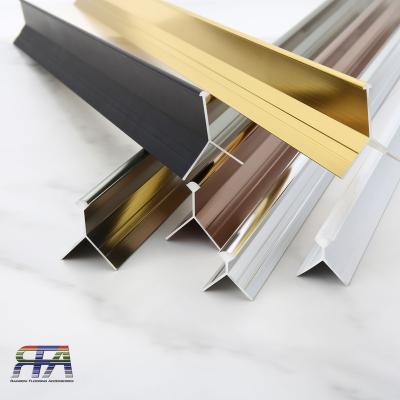 China Modern Best Selling Decorative Corner Tile Trim Triangle Shape Multiple Colors Metal Aluminum Tile Available Outside Corner Trim for sale