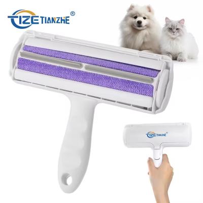 China Reusable Pet Grooming Brush Couch Comb Self Cleaning Dog Hair Lint Roller Custom Logo for sale