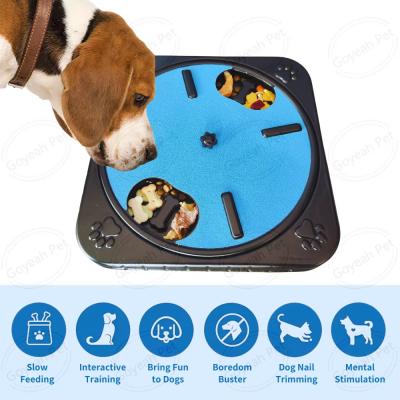 China 3 In 1 Pet Training Products Dog Nail File Scratch Board Slow Feeding Puzzle Toy for sale