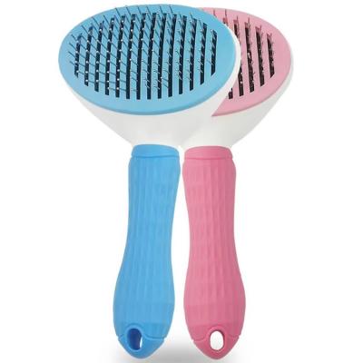 China Multi Color Cat Pet Cleaning Tools Self Cleaning Dog Hair Brush Pet Grooming Brush for sale