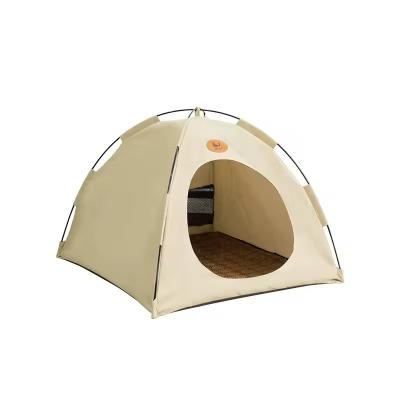 China Detachable Canvas Pet Beds Animals Bed Tent Camping Dog Tent House Kennel for sale