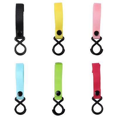 China Colorful Hanging Stroller Hooks Reusable Flexible Hook Loop Holder Hook Hanger Strap for sale