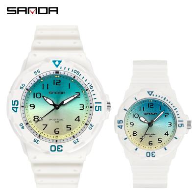 China Waterproof Sanda 6019 Watches Resin 50M Waterproof Sports Quartz Wristwatches Brand Fashion Lovers Couple Women Men Analog Wrist Watch for sale