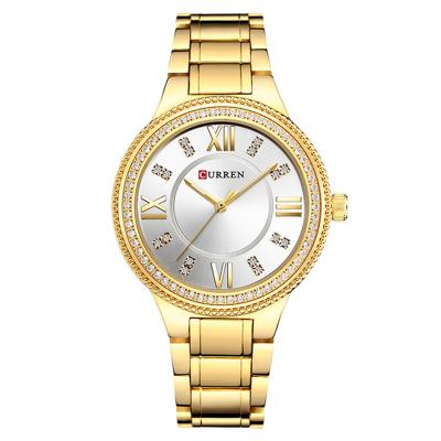 China Luxury Women's Casual Watches Water Resistant Waterproof Wrist Watch Womens 9004 Rhinestone Dress Stainless Steel Ladies Clock for sale