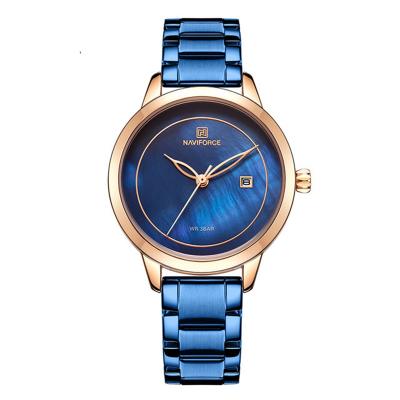 China NAVIFORCE Water Resistant Women Watch 5008 Stainless Steel Lady Wristwatch Waterproof Ladies Watches Simple Blue Girl Clock Relogio Feminino for sale