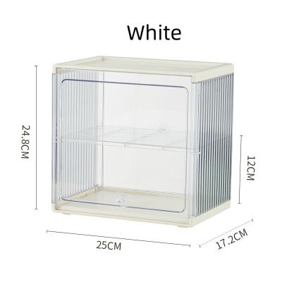 China Creative Glass Desktop Clear Acrylic Storage Koffee Tea Cup Holder Storage Box Makeup Organizer for sale