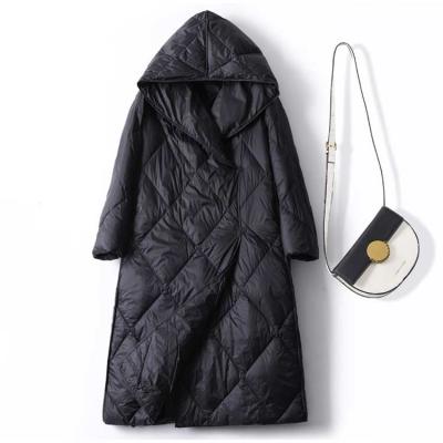 China Custom Color Hooded Pure Color Women's Stripper Jacket Coat Winter Warm Windproof Long Coat for sale