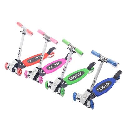 China PU Children's Four Wheel Scooter Folding Wheel Swing Flashing Car for sale