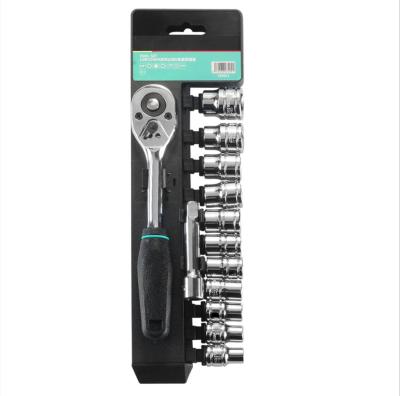 China Auto Repair Socket Wrench Set Combination Tool Multifunctional Enclosing Quick Ratchet Tire Wrench for sale