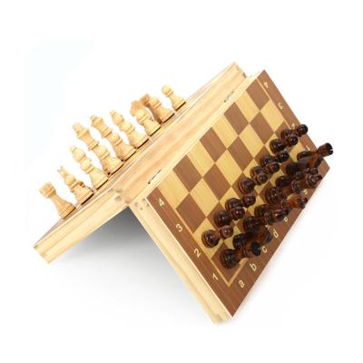 China Cosmetic Packaging Bottles 24*24 Chess And Backgammon Mini Cheap Portable Custom Wood Game Set With Wooden Board Case For Sale for sale