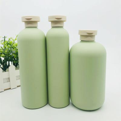 China Matte Green Skincare Packaging Oil Shower Shampoo Cosmetic Wholesale Lotion Gel HDPE Plastic Pump Bottle Set for sale