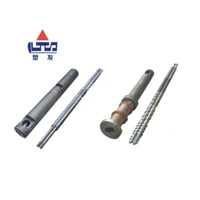 China Alloy Steel Manufacturer Plastic Extrusion PE PS PC ABS PET PP Parallel Twin Screw Barrel For Extruder for sale