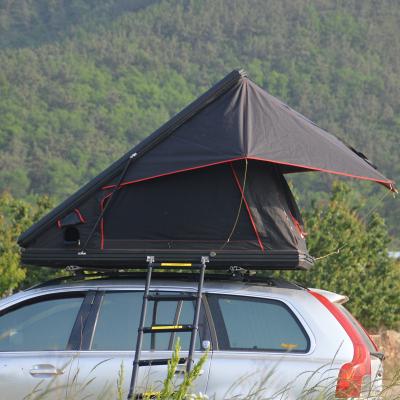 China Straight Brace Type 2022 Small New Design Triangle Aluminum Hard Shell Rooftop Tent For Outdoor Camping for sale