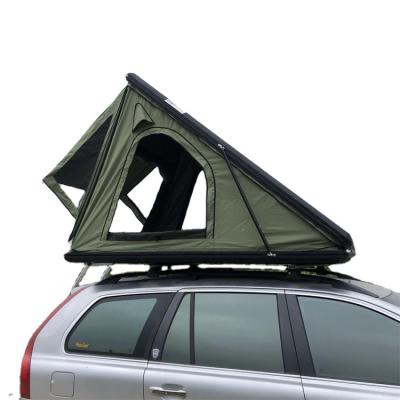 China Straight Tether Type 2021 Aluminum Triangle Car Camping Roof Top Truck Tent Hard Shell Rooftop Tent 4 Person for sale