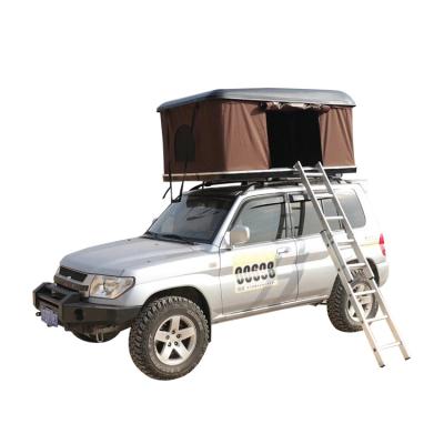 China Camouflage / Field Game 2-3 Person 4x4 Fiberglass Car Shell Roof Top Tent Small Hard Car for sale