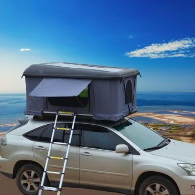 China Diagonal Bracing Type Outdoor Camping Kings Car Roof Top Tent 4 Person Trailer Hard Top Hard Shell With Solar Panel for sale