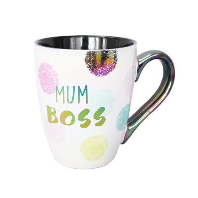 China 460ml CREATIVE, Mug with 'Mom Boss' Design Stoneware Coffee Mug for sale