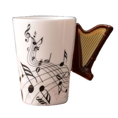 China Creative Creative Harp Handle Novelty Gift Ceramic Drinkware Mug for sale