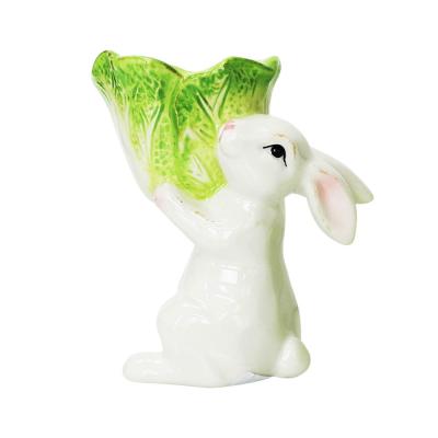 China Easter Bunny Porcelain Egg Cup Rabbit Ceramic Egg Holders Holiday Ceramic Decorations for sale