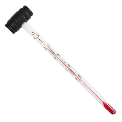 China Sustainable Glass Wine Thermometer With Wooden Barrel Handle for sale