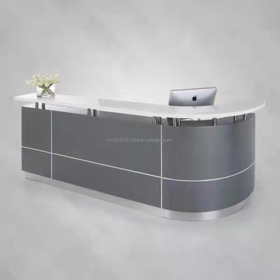 China Front Desk Modern Luxury Design Office Furniture Lounge Bar Training Center Office Building Lobby Center Expandable Reception for sale