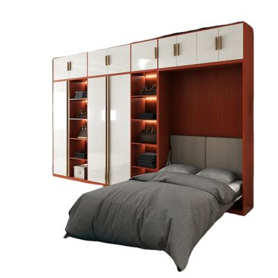 China Traditional Custom Murphy Bed Wall Beds With Cabinet Wardrobe Bedroom Furniture for sale