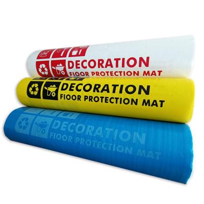 China Home Improvement Woven Moisture Proof Cloth+ Film Eva Protection Tile Protection Film Printing Decor Ground Protection Film for sale