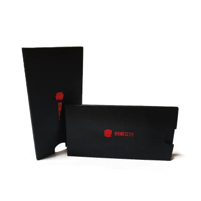 China Recyclable Slim Rectangular Custom Packaging Black Slide Drawer Cardboard Credit VIP Playing Card Gift Box for sale