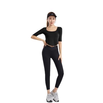 China 2021 Custom Logo Diet Women's Sportswear Waist Fitness Push Up Yoga Breathable High Tights for sale