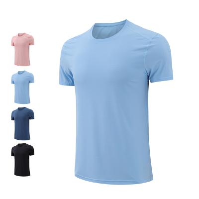 China Wholesale Custom Short Sleeve Anti-Wrinkle Men's Gym T-shirt Breathable Sports Running Fitness Muscle Fitness Men's Gym T-shirt for sale