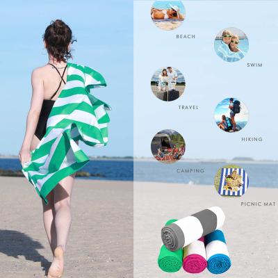 China Microfiber Two Side Printed Beach Towel Quick Dry Sand Free Proof Recycled Beach Towel for sale