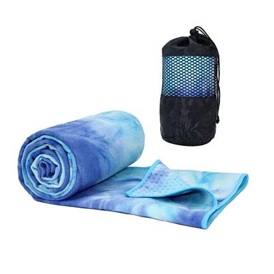 China Yoga Mat Cover Suede Microfiber Anti Slip Black Hot Yoga Mat Towel Polyester Microfiber Yoga Towel for sale