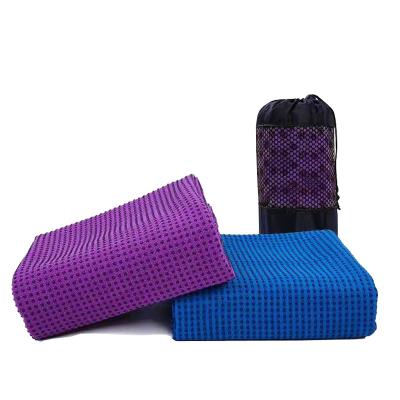 China portable absorbent recycled Eco-friendly suede custom microfiber yoga towel with grab anti slip for sale