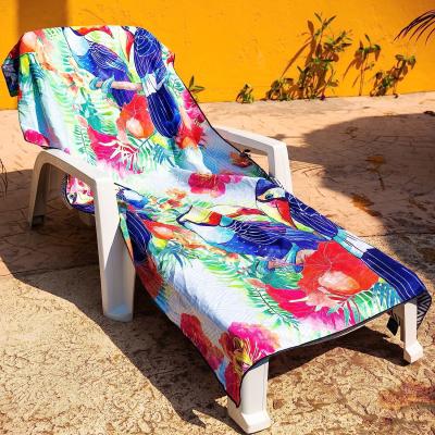 China Sublimatie Sand Proof Strandhanddoeken Met Zip Pocket, Recycled Microfiber zwembad Zomer Strandhanddoek Met Tas Te koop