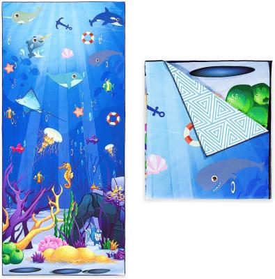 중국 Custom Microfiber Travel Beach Towel Sports Fitness Outdoor Lightweight Portable Printed Beach Towel 판매용