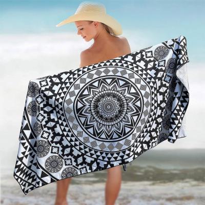 China Soft Digital Print Custom Beach Towel With Round Corner And Square Corner for sale