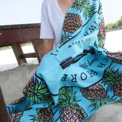 China Großhandel Sommer Große Sublimation Schnelltrockene Mikrofiber Strandhandtuch Mit Logo Custom Print zu verkaufen