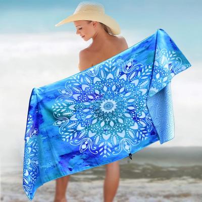 China Beach Towel Custom Logo Size Pattern Popular Sand Free Oem Odm Printed Beach Towel for sale