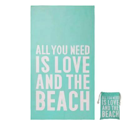 China Lightweight Rpet Best Selling Recycled Large Printed Microfibre Suede Wholesale Sand Free Microfiber Custom Beach Towel for sale