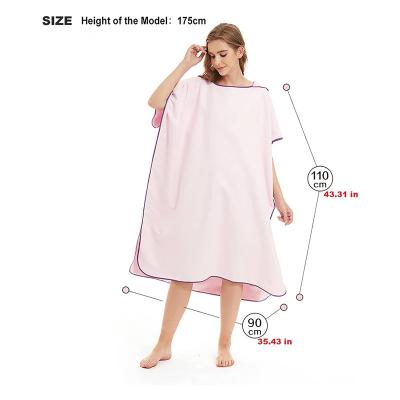 China Custom Logo Embroidery Adult Hooded Towel Surf Microfiber Poncho Towel Beach Changing Towel Beach Poncho for sale