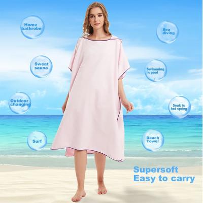 China Ultra Soft Microfiber Surf Beach Changing Towel For Adults Microfiber Poncho Towel for sale