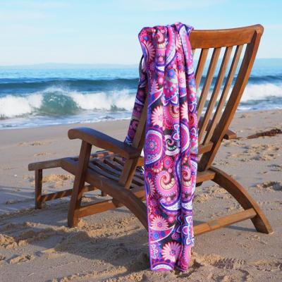 China Novos estilos Confortável Toalha de praia de microfibra suave Absorção rápida de água Toalha de praia impressa Impressão personalizada à venda