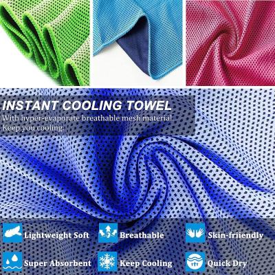 China Wholesale New Products Multi-color Soft Sports Customized Microfiber Cooling Towel for sale