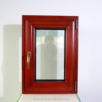 China Fixed Wood Grain Aluminum Window Decorative Aluminum Doors for sale