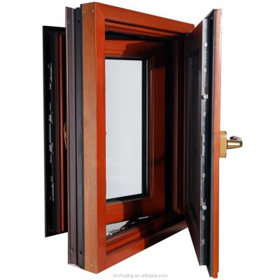 China Fixed wood color for aluminum awning window with aluminum fixed frame and round shape for sale