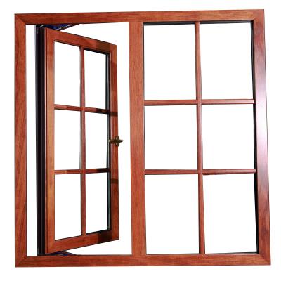 China Fixed Wood Clad Aluminum Casement Window With Double Glass For Home for sale